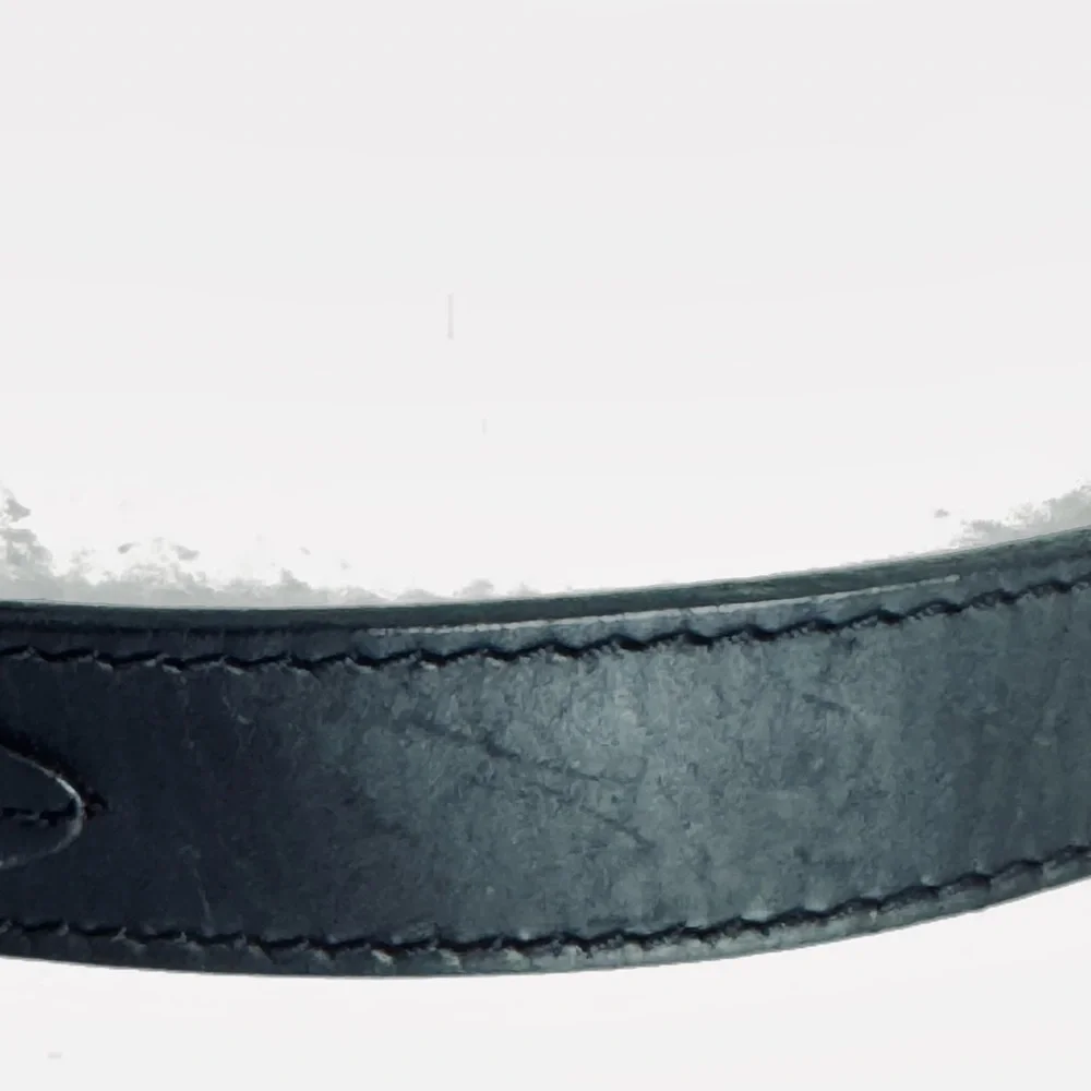 Giorgio Armani Black Braided Woven Leather Belt Silver Buckle
